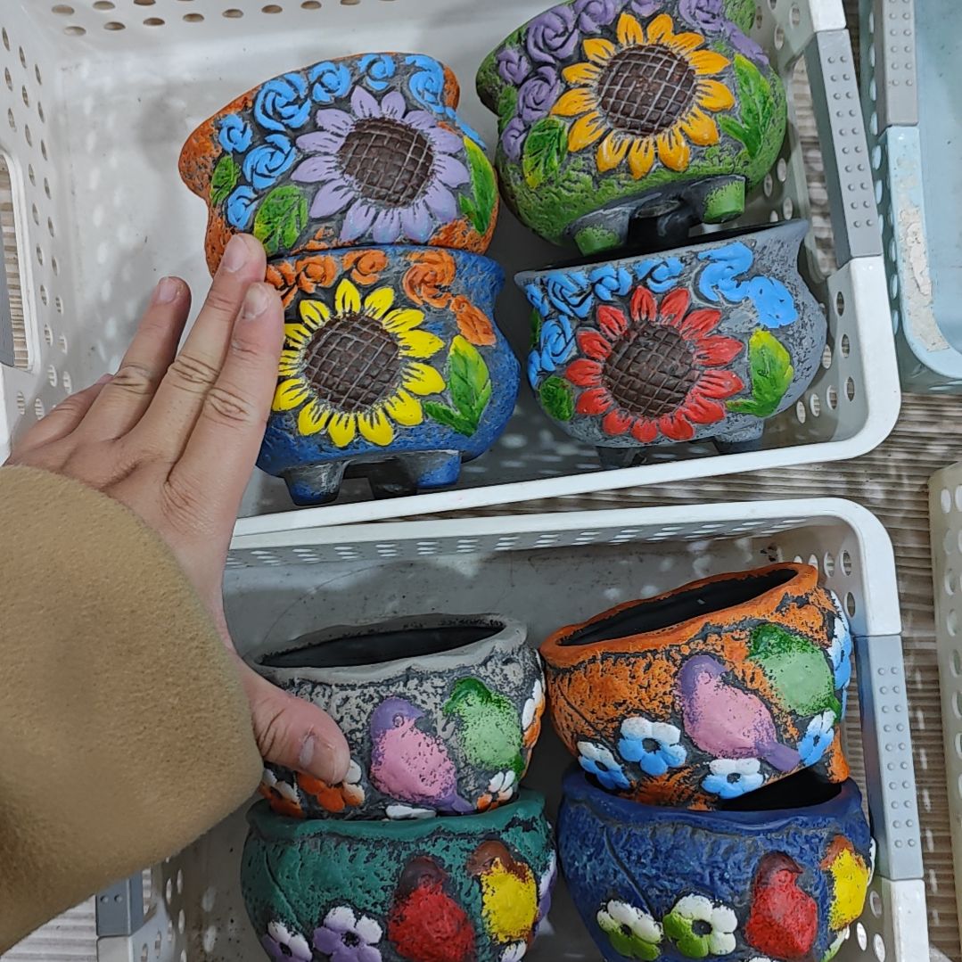 红陶吸水透气的白陶花盆凑满12发货