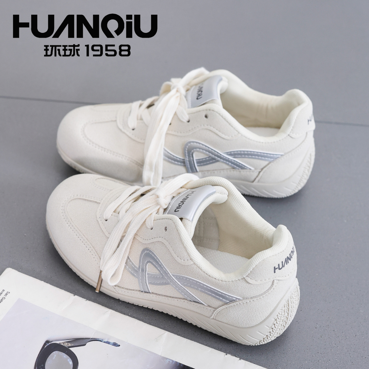 环球2025秋季新款潮流百搭软底德训鞋舒适轻便韩版时尚休闲鞋女鞋