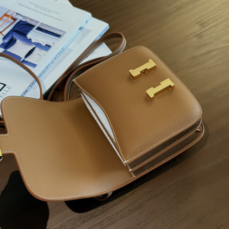 【可觅高定】康KK康 原厂嵿EP手掌纹牛皮 半手蜡线单肩斜挎真皮女包