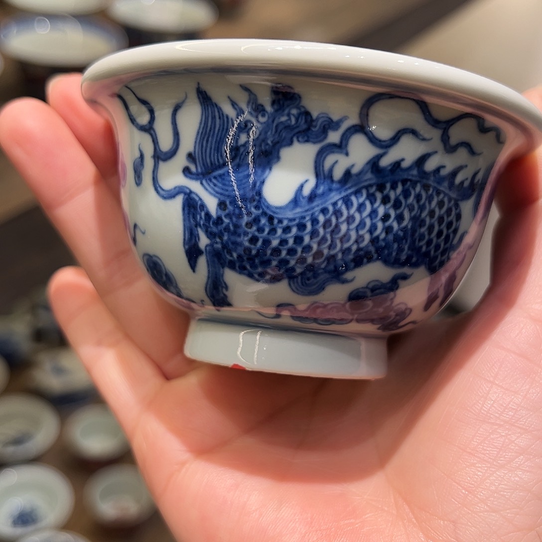 景土柴窑麒麟踏浪压手杯杯杯杯