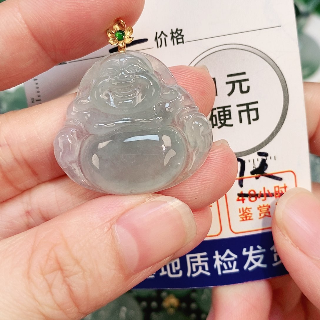 翡翠颈饰18K金镶嵌吊坠