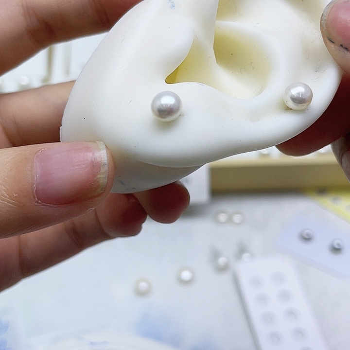 淡水珍珠耳饰银S925镶嵌?***?