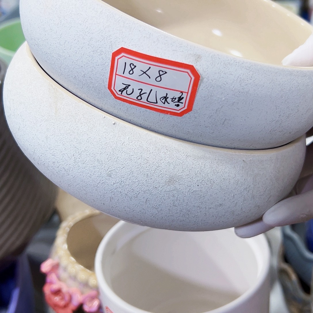 无孔外贸尾单陶瓷花盆凑单10米包邮