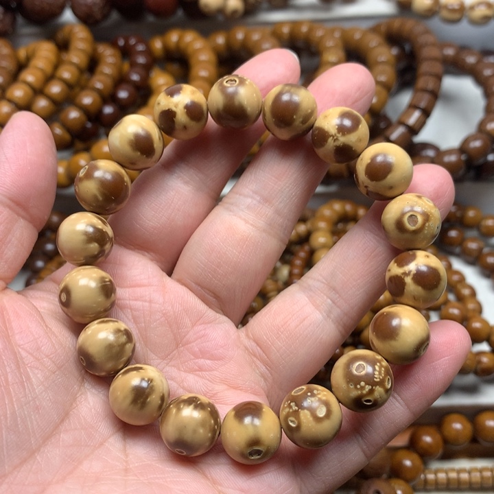 手串紫金鼠12+mm半实心花皮光珠手串练手款