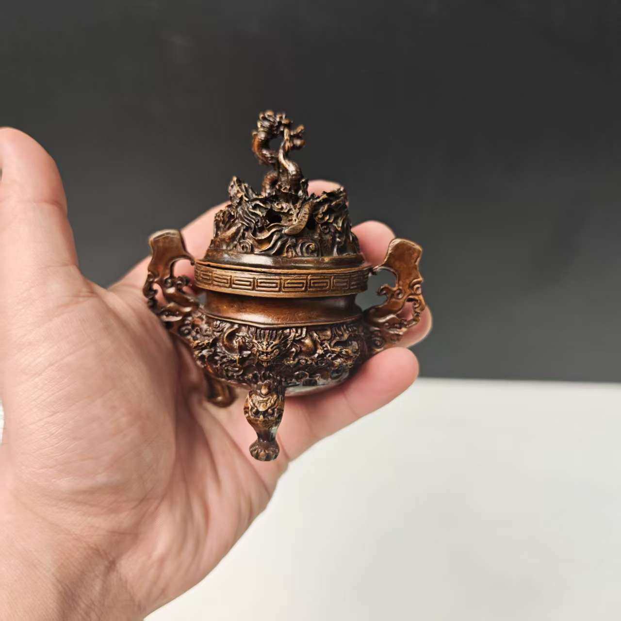 桌面复古龙香炉002