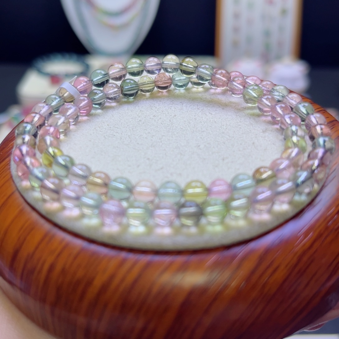 碧玺手链未镶嵌莫兰迪5.3mm