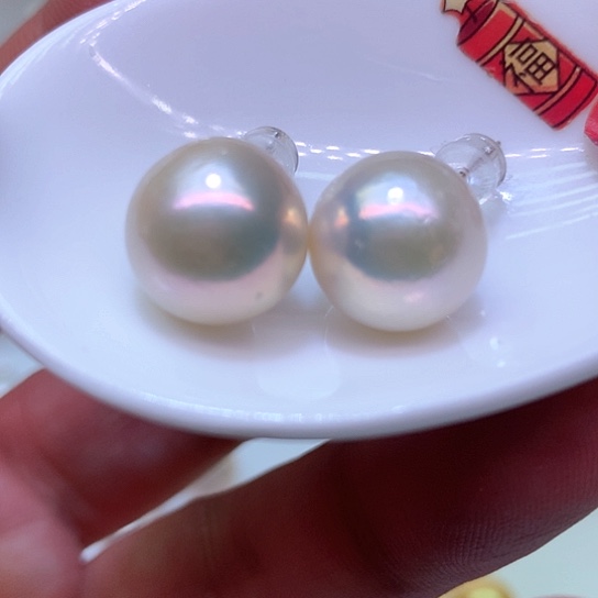 淡水珍珠耳饰银S925镶嵌