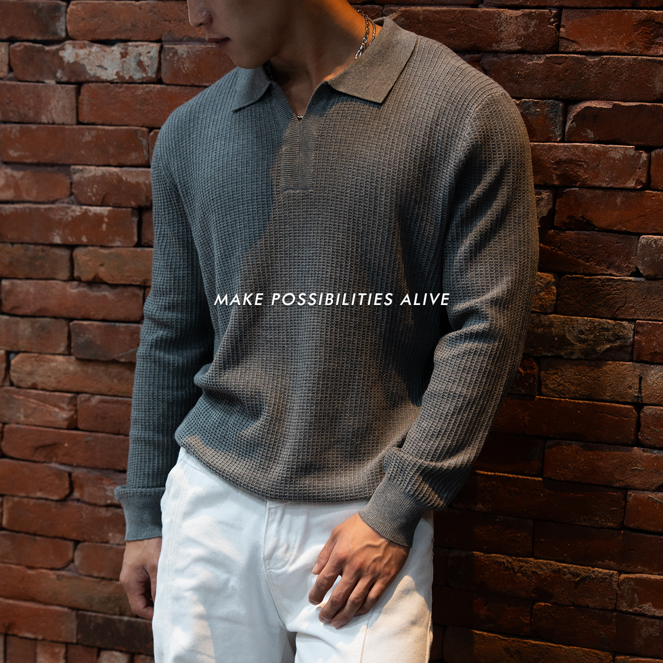 MPA PumpClub秋冬老钱风美式重磅三纱提花编织休闲圆领Polo打底