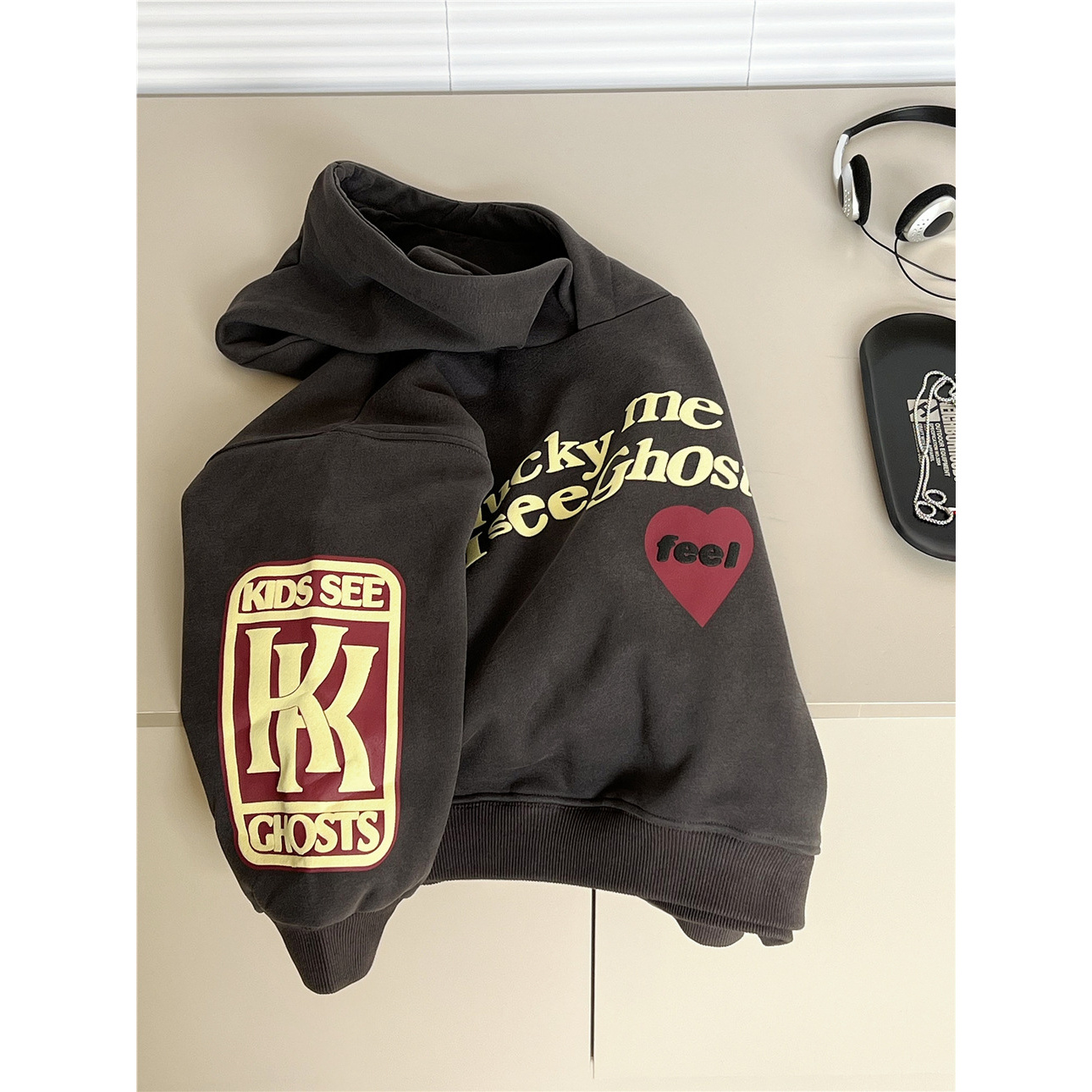 2025冬款童装儿童加绒连帽卫衣欧美立体印花男童保暖柔软卫衣