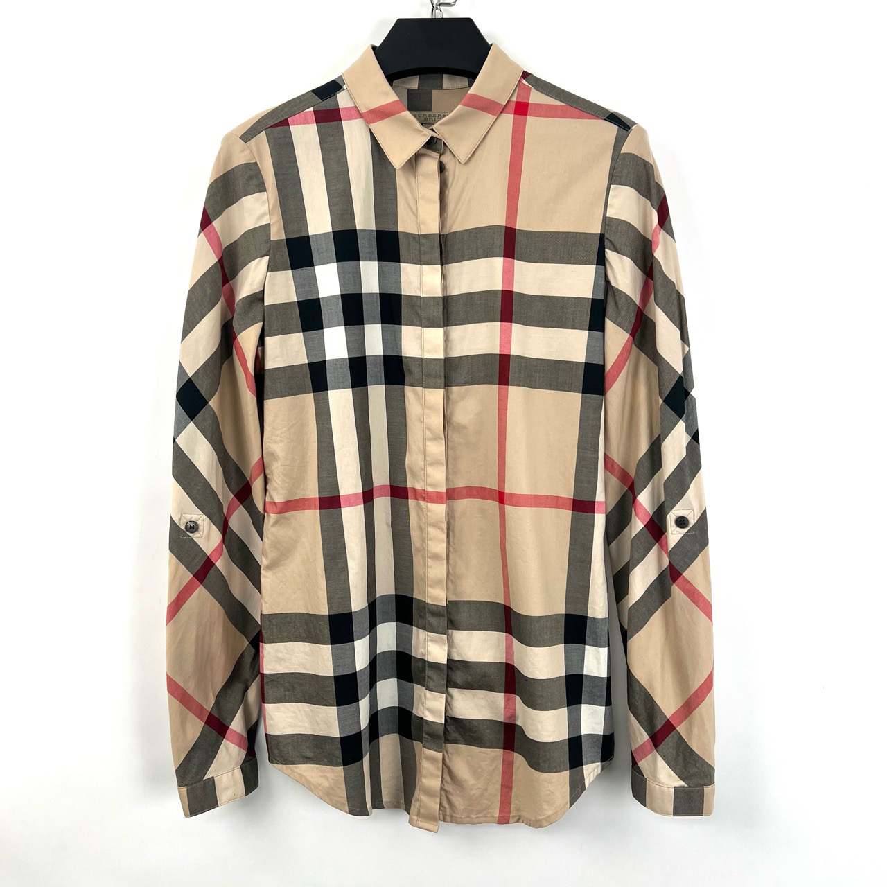 95新 BURBERRY/博柏利 xs码/经典大格纹长袖衬衫/06418
