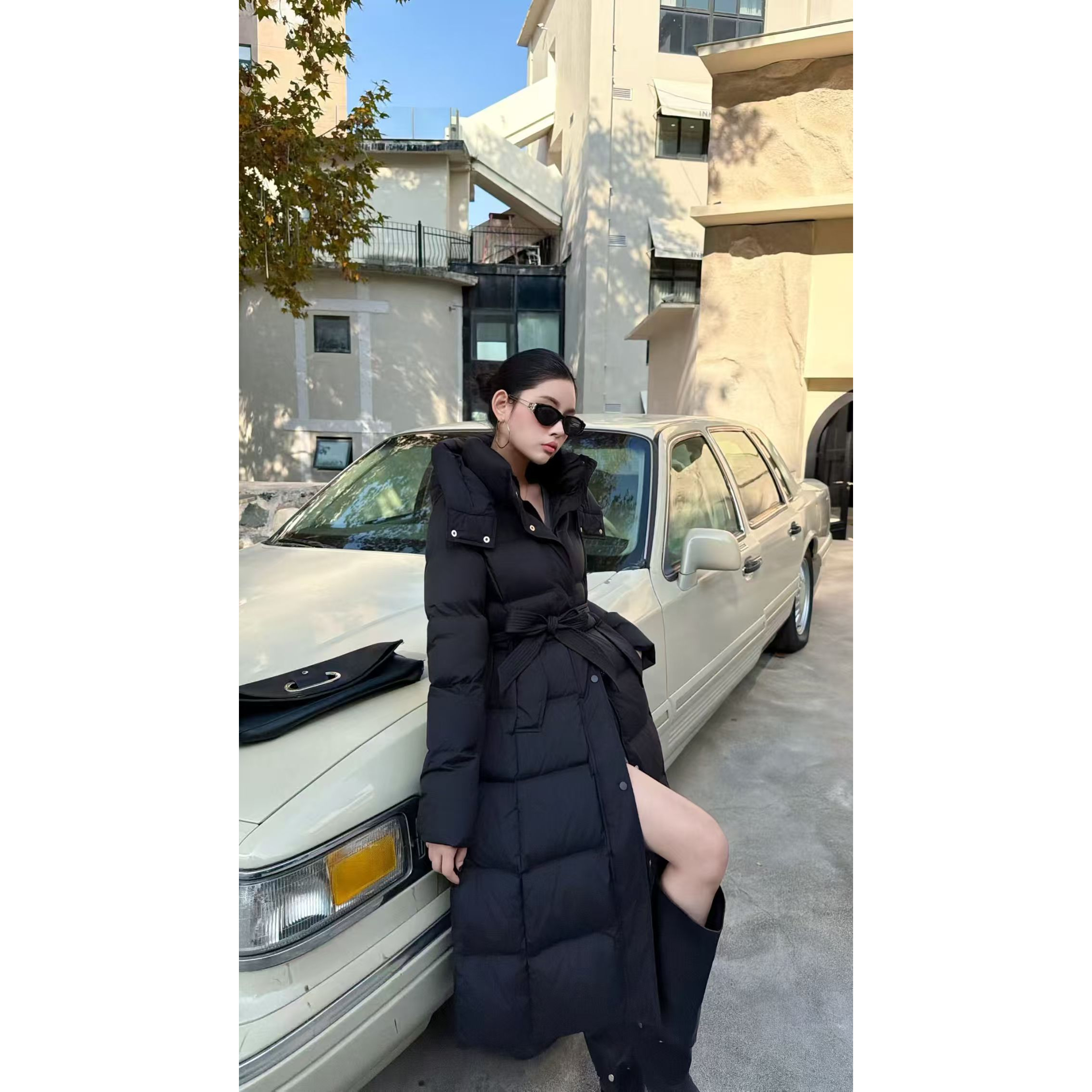 2025年长款韩版宽松收腰收腰韩版保暖女款羽绒服01