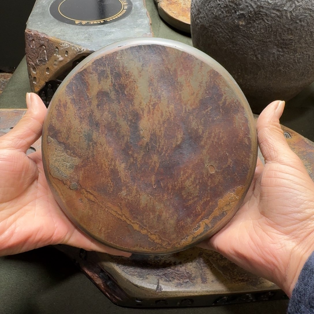 歙砚石刻壶承摆件