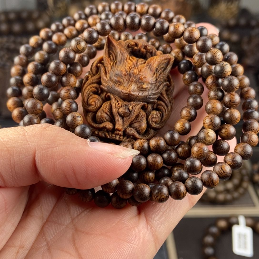 沉香手串用****5越南芽庄白棋楠十沉香木牌