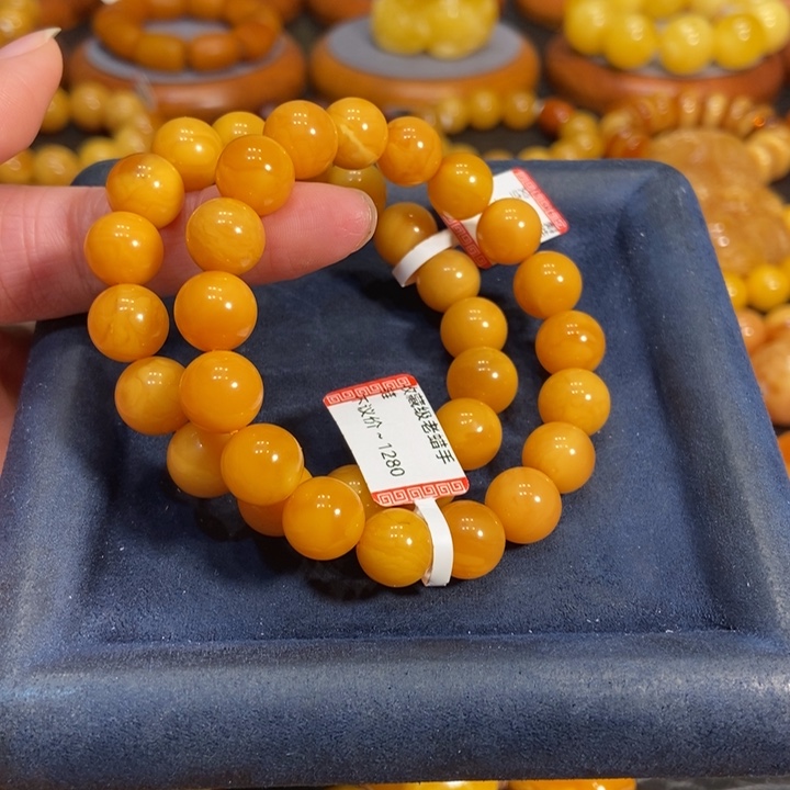 蜜蜡手链未镶嵌农*院蜜蜡