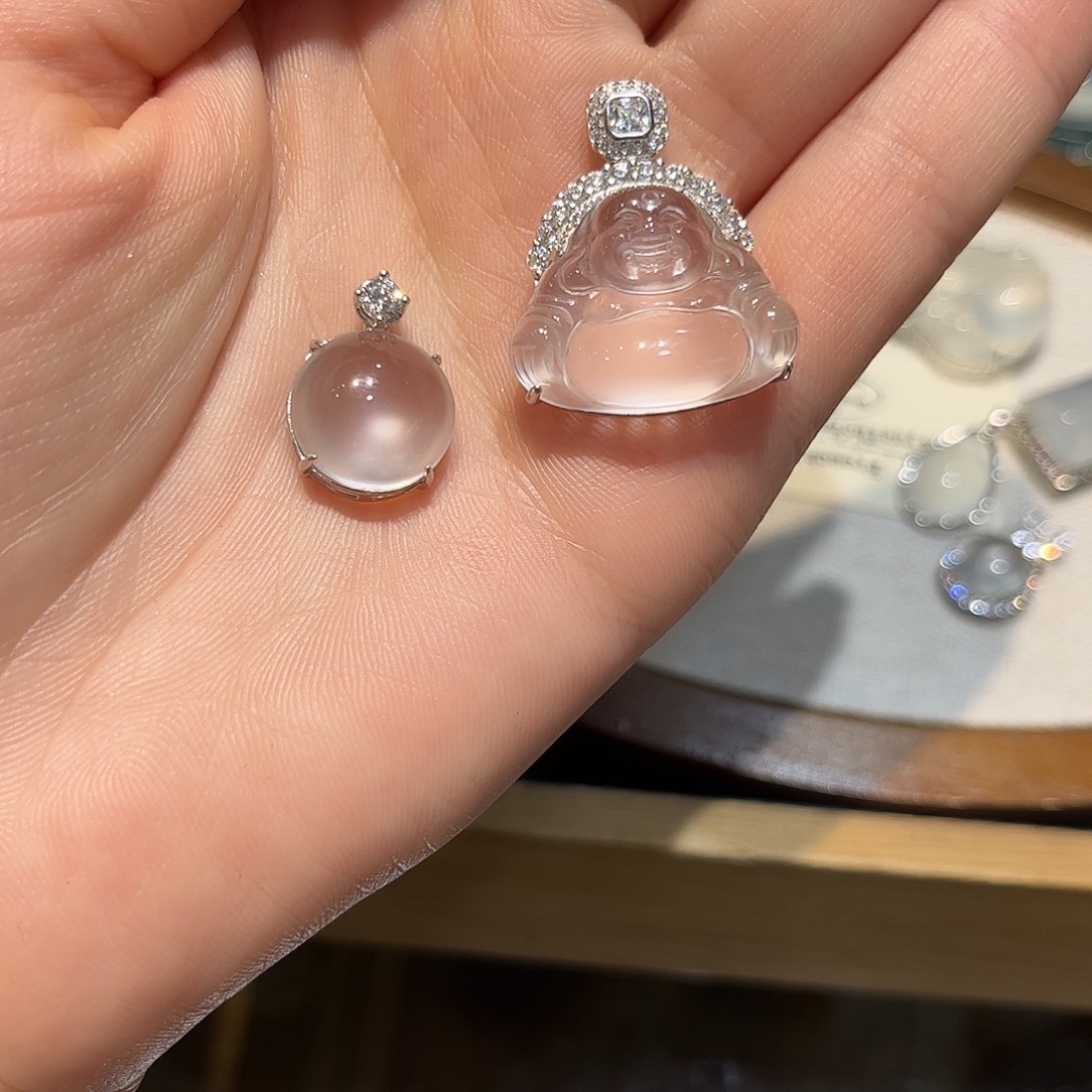 *****石英质玉银S925镶嵌颈饰不退不换