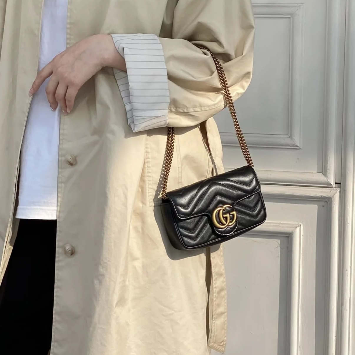 95新 GUCCI/古驰 马蒙mini黑金/SS1270