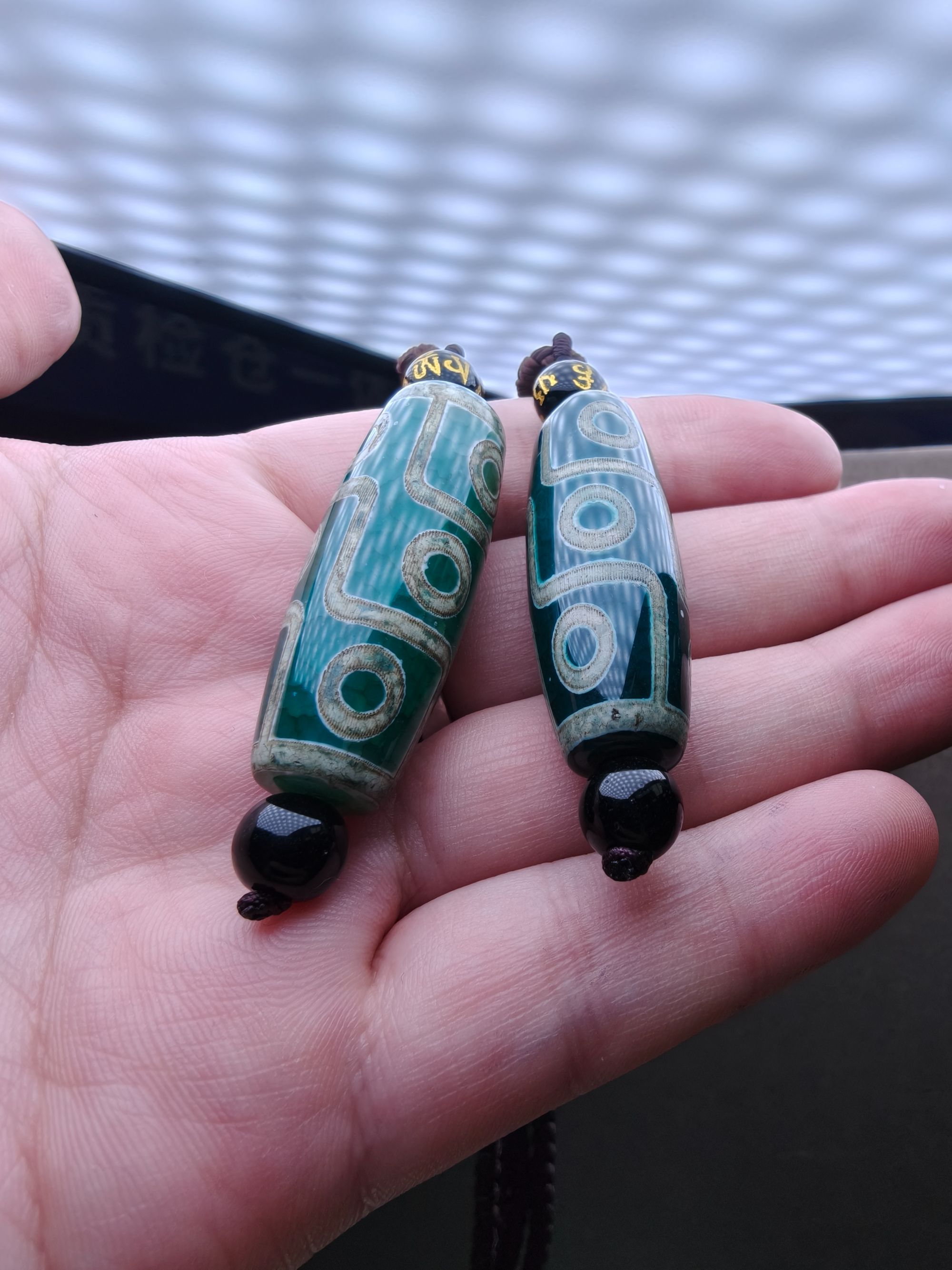 S1282【任会长珠宝】老包浆绿韵母玛瑙吊坠-配绳-多样性只发一件