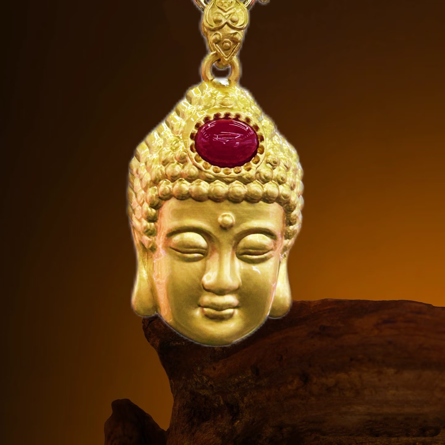 【荣总明熹】时尚精美高端轻奢玉髓大佛头合金吊坠【CM12921】