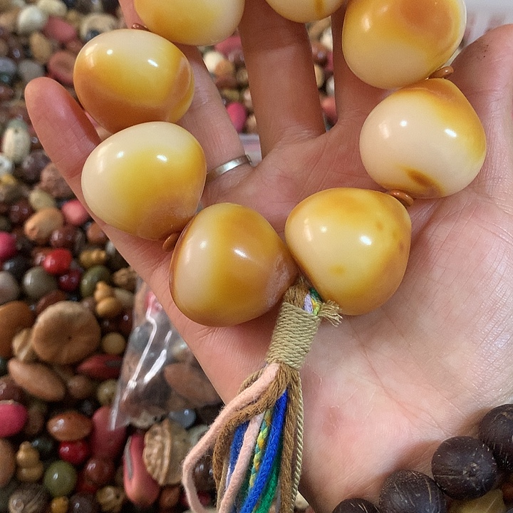 千眼菩提吊坠佛心果金包玉手持直径30+