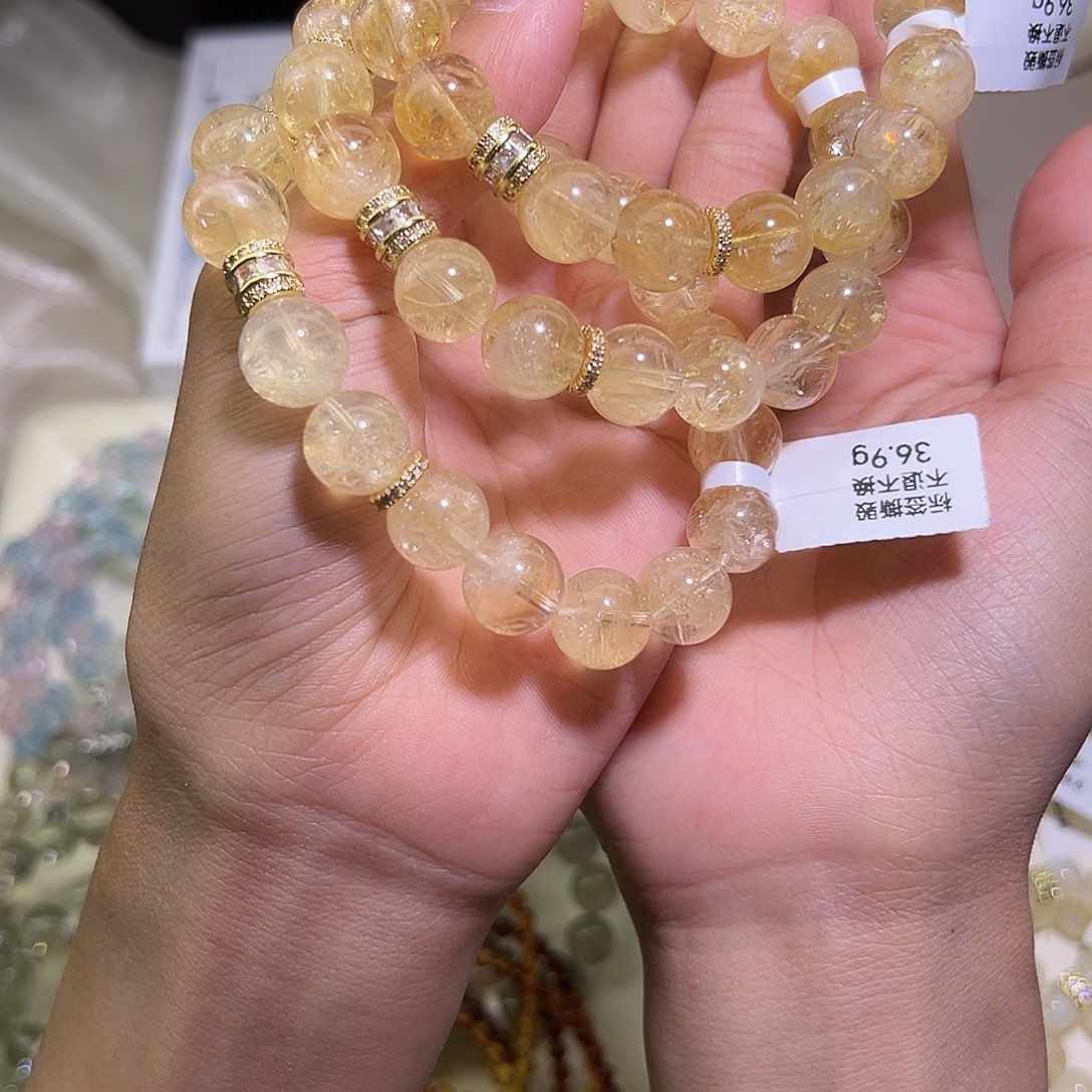 水晶手链未镶嵌黄阿赛11m 48小时鉴赏