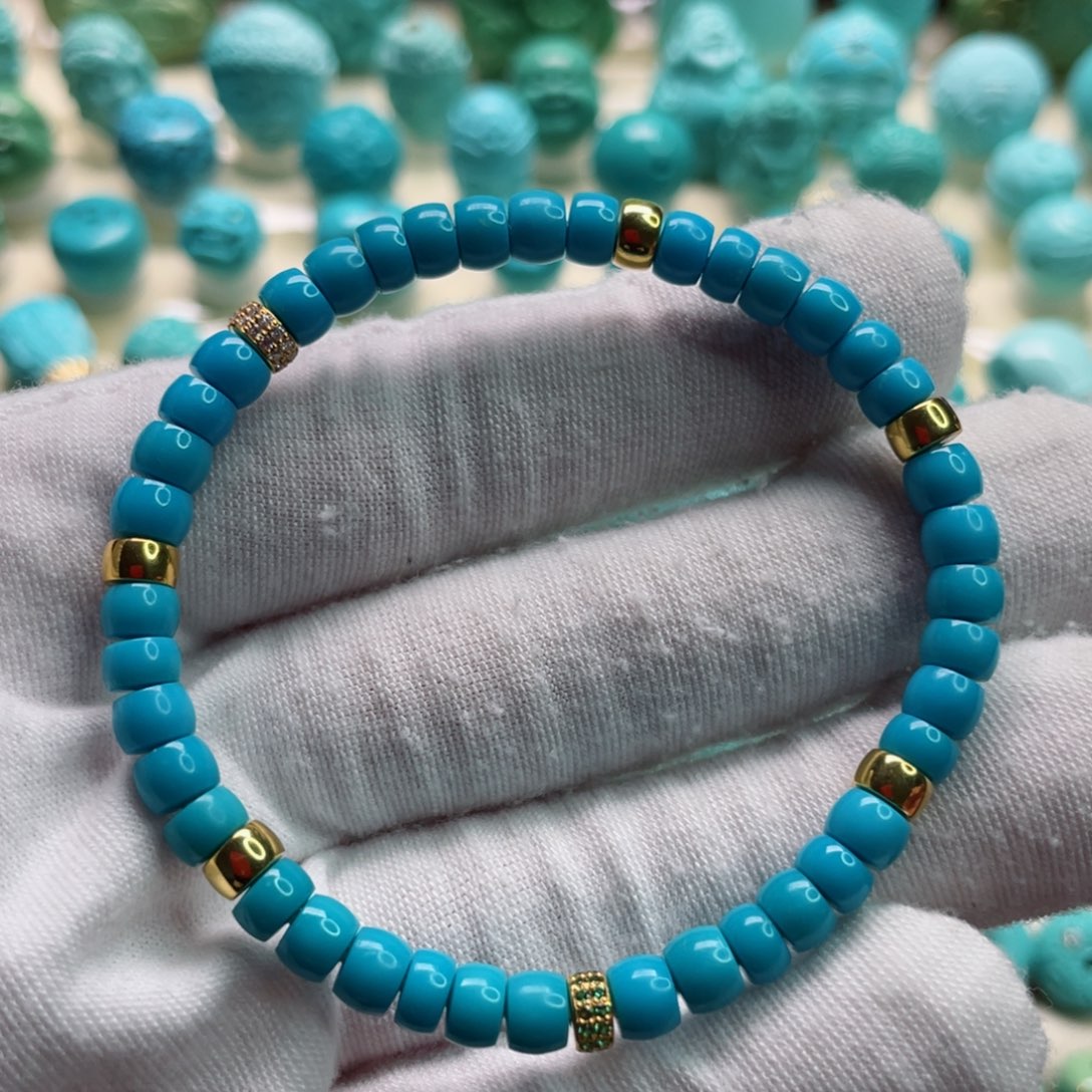 绿松石珠宝奇石18K金镶嵌