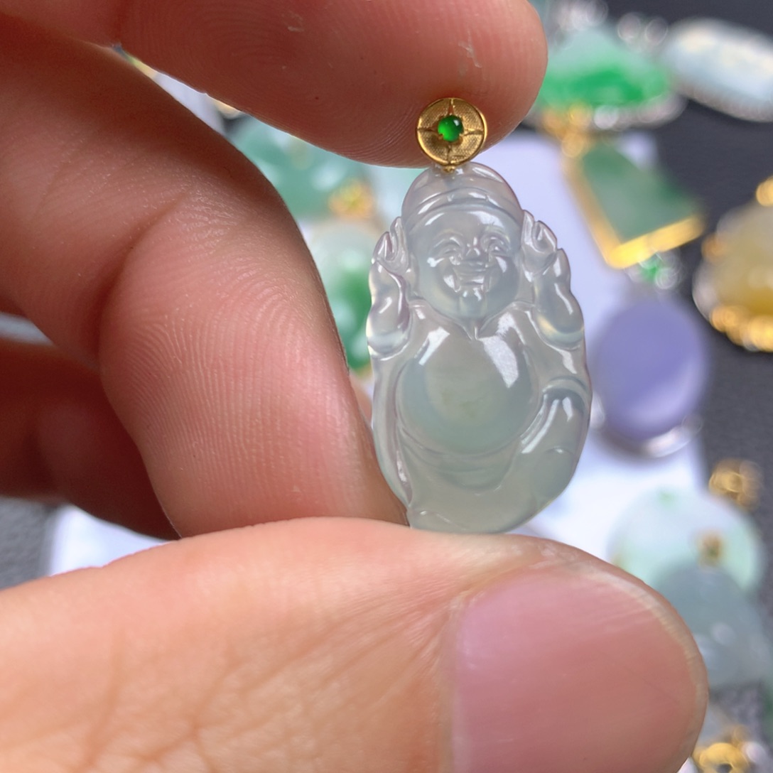 【闪购商品】翡翠颈饰18K金镶嵌翡翠