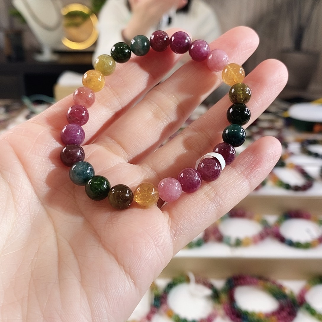 碧玺手串未镶嵌G2411单圈颜色微差