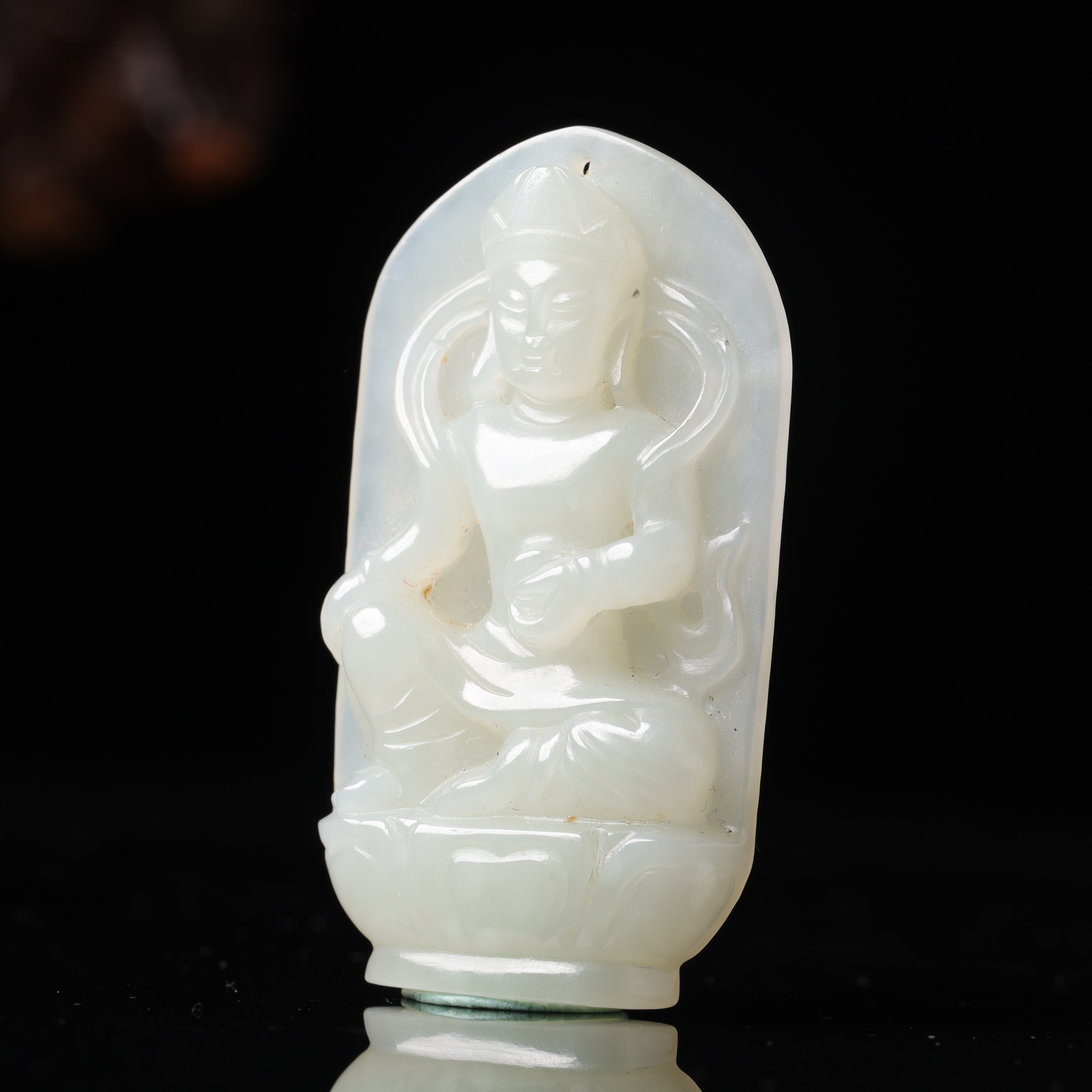 清代和田玉佛造像挂坠-CS