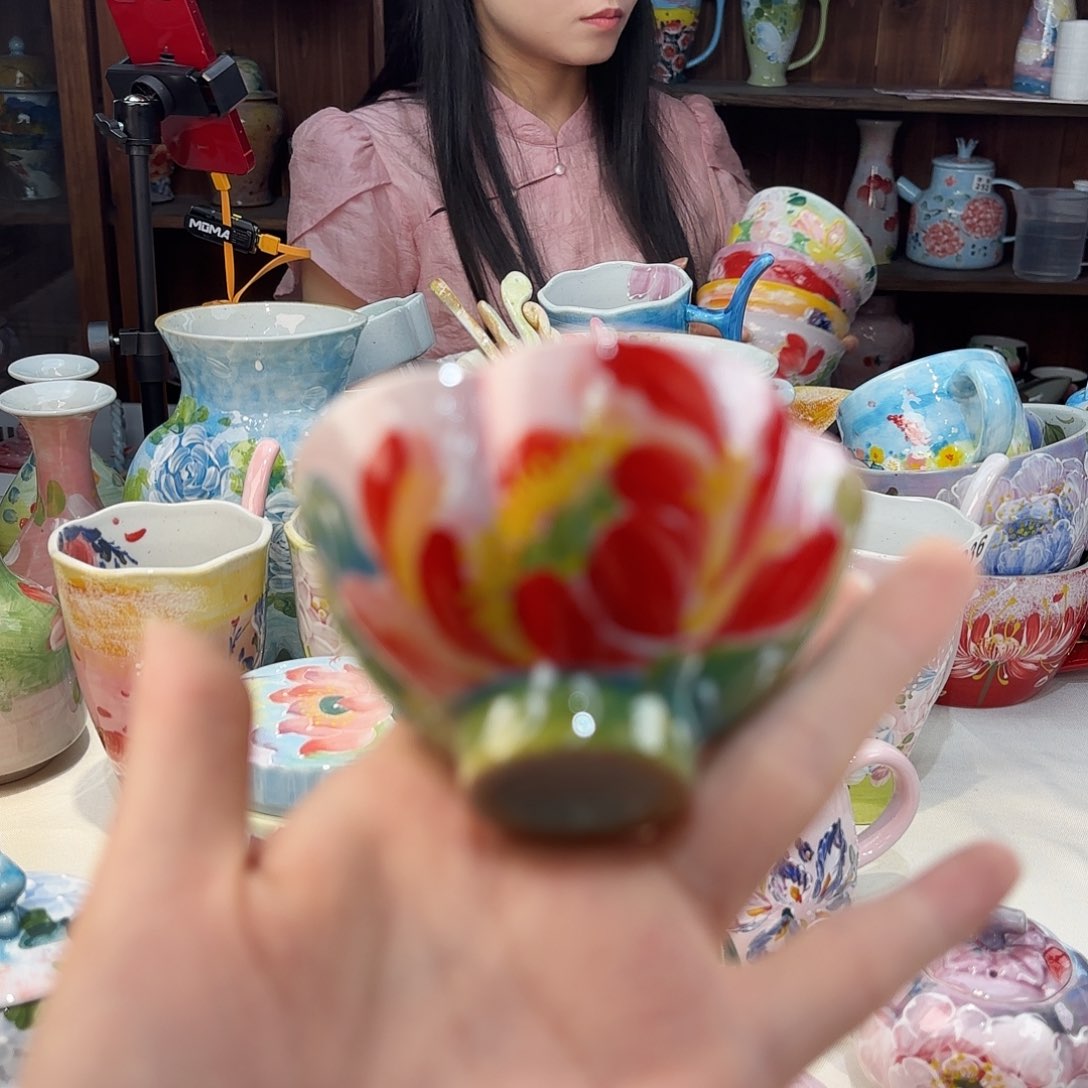 瓷片景德镇手绘高温釉下彩陶瓷茶具