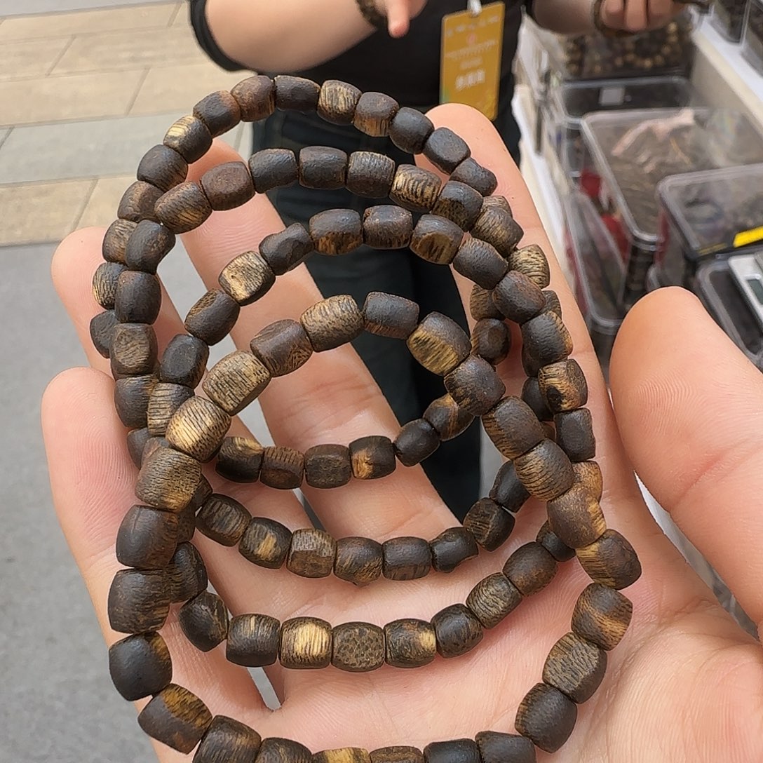 沉香手串张勺子单圈随型手串多样性发一