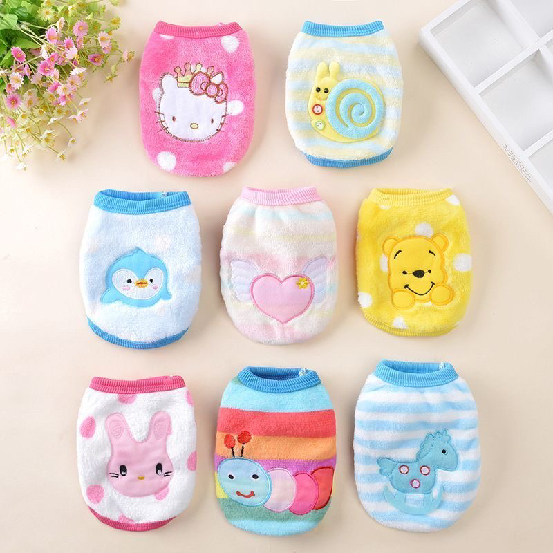 法兰绒狗狗猫咪宠物背心中小型犬猫泰迪比熊保暖秋冬宠物衣服