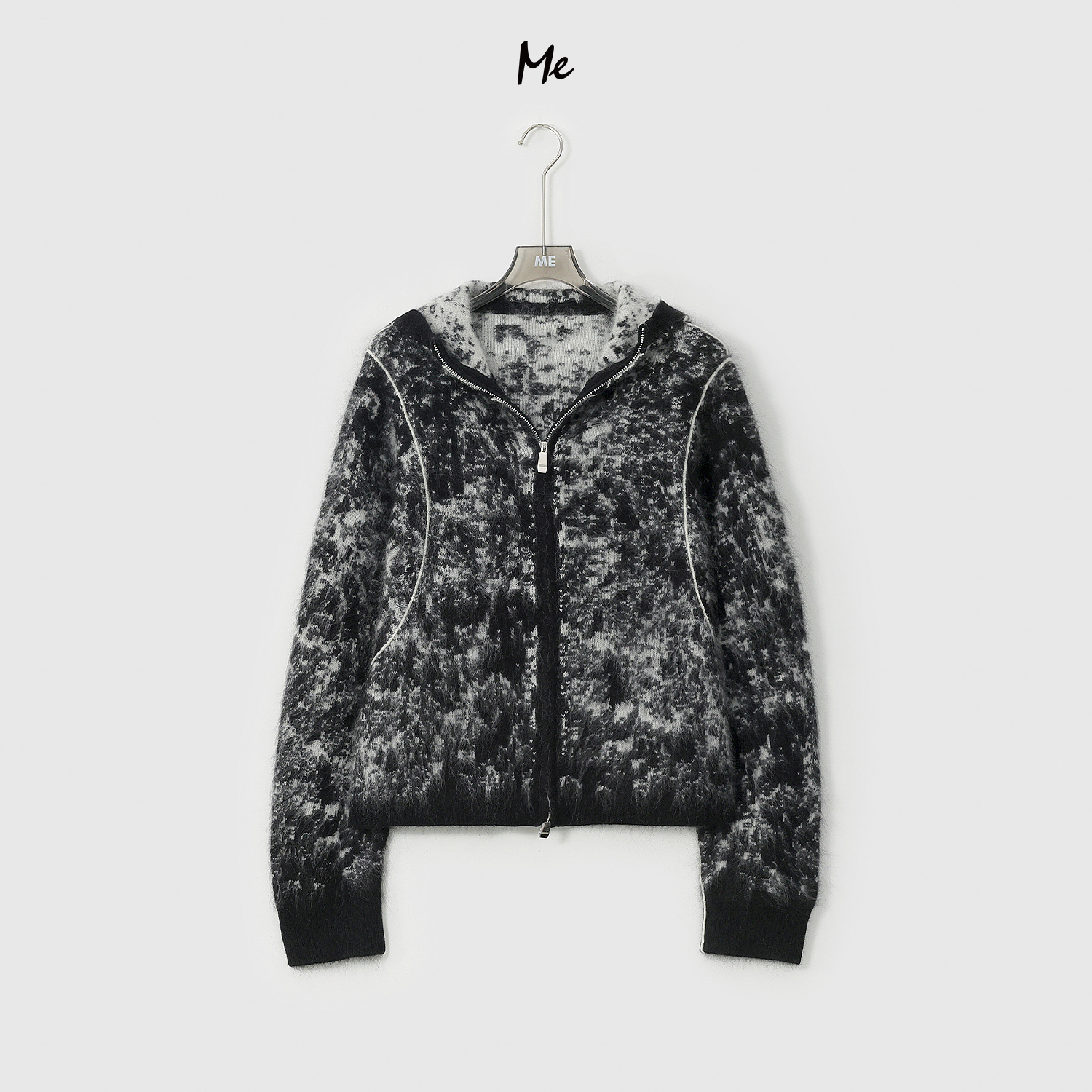 ME【山岩系列双C开衫】绵羊毛山羊绒混纺时尚亲肤拉毛毛衣MESA3688