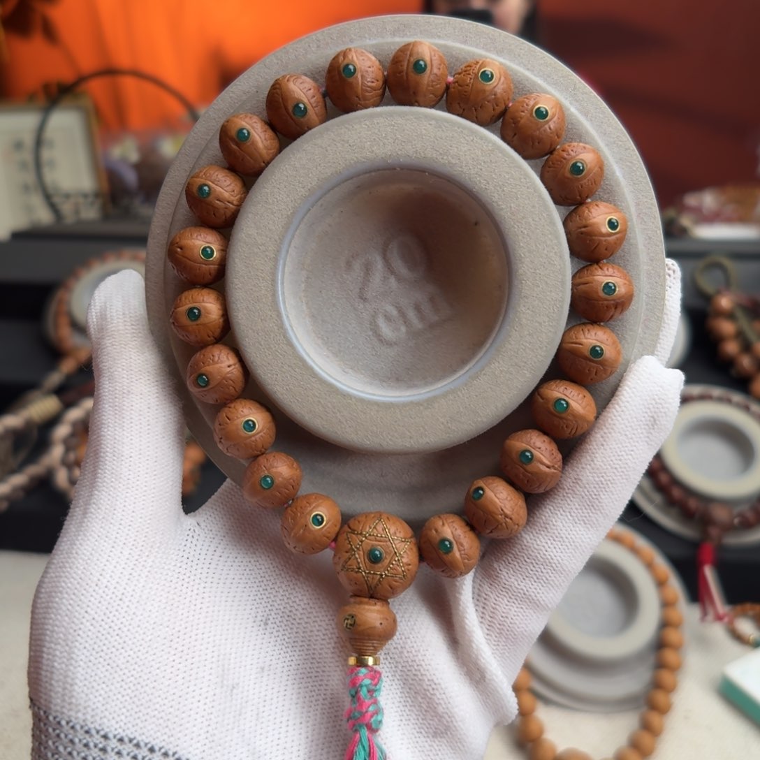 手串凤眼菩提爱*12mm铁籽单圈绿玛n