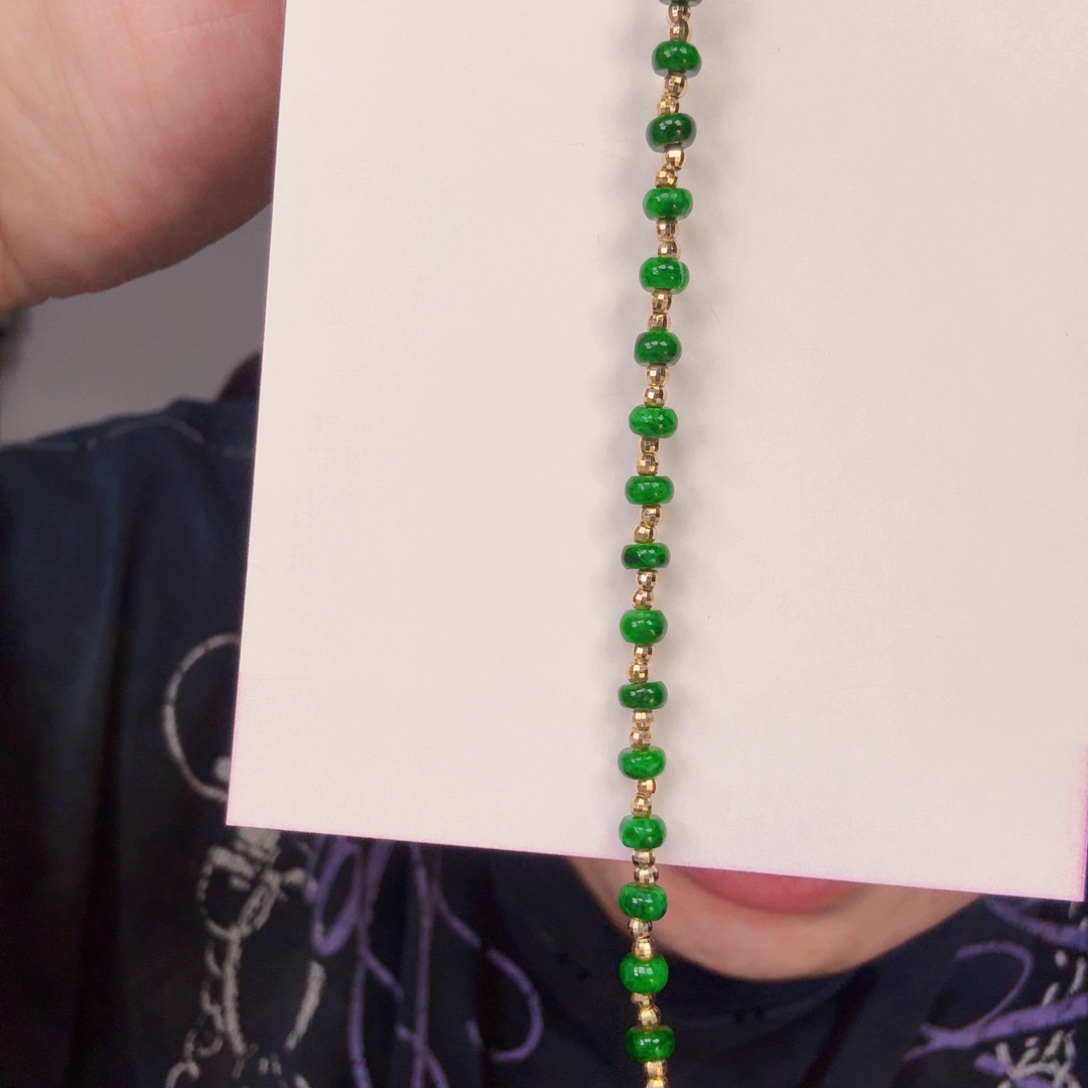 翡翠18K金镶嵌颈饰一件