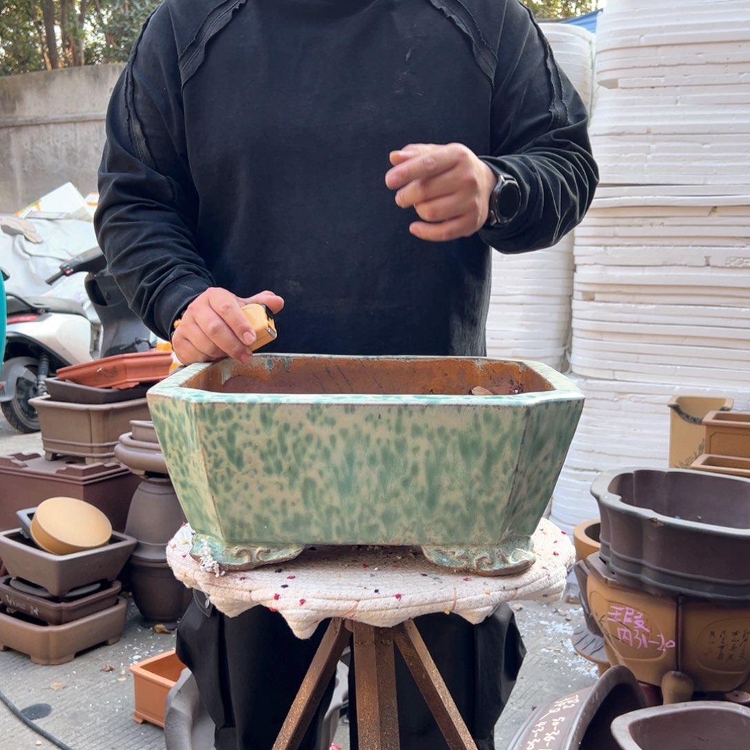 绿***鱼紫砂花盆紫砂花盆