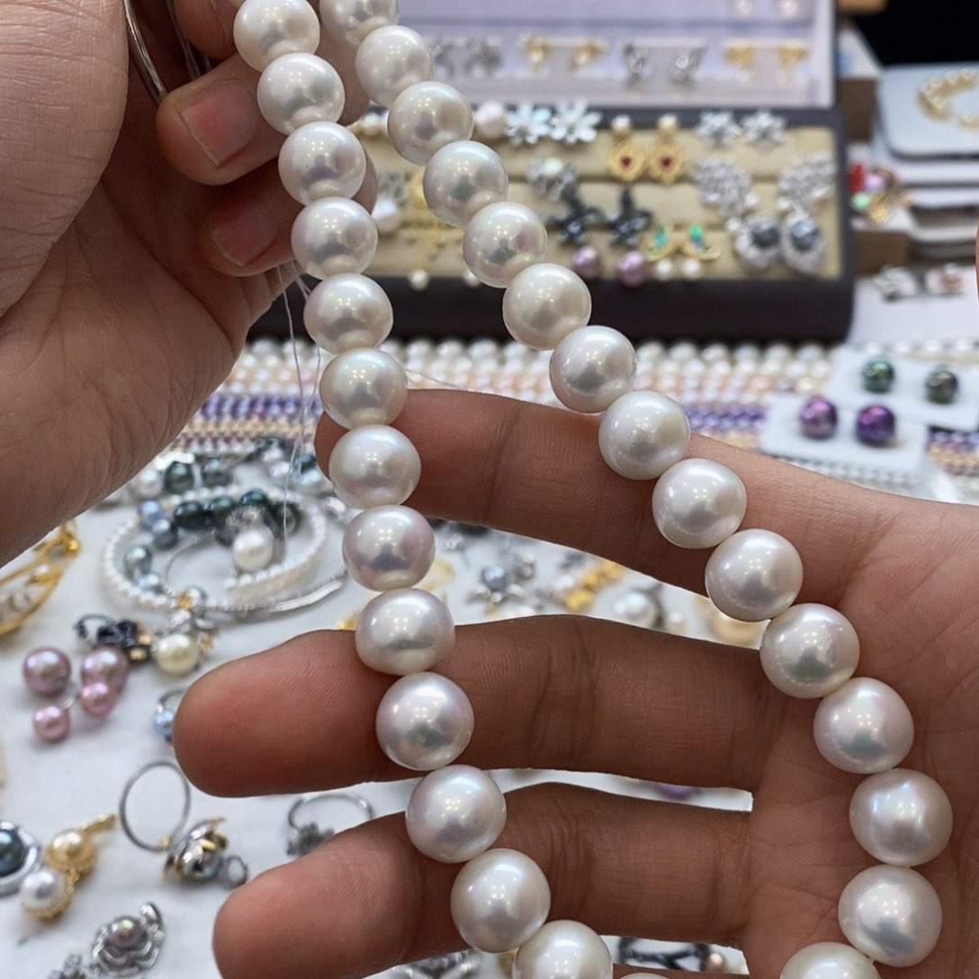 淡水珍珠珍珠项链银S925镶嵌