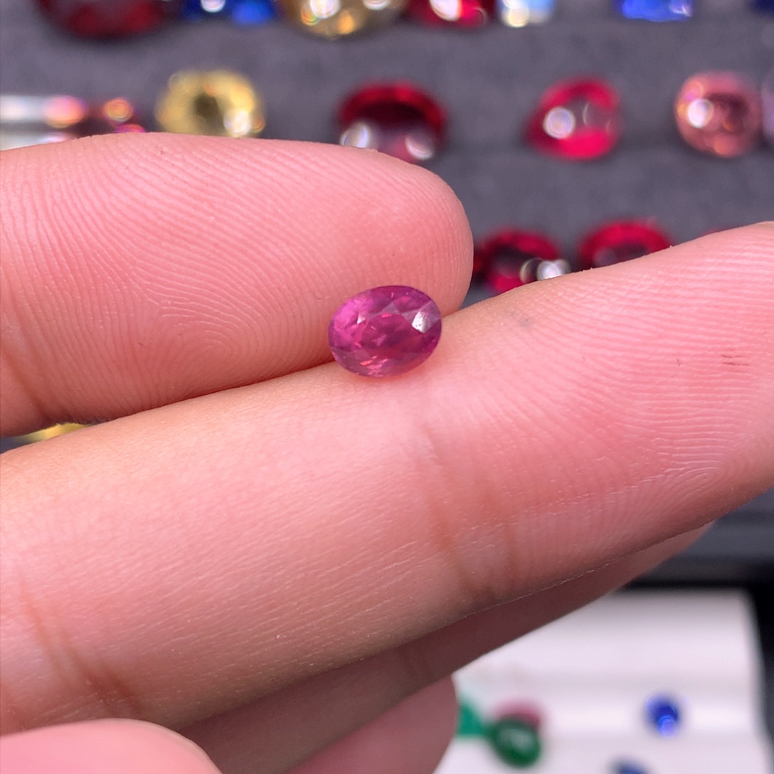 彩色蓝宝石裸石未镶嵌无烧帕帕拉恰