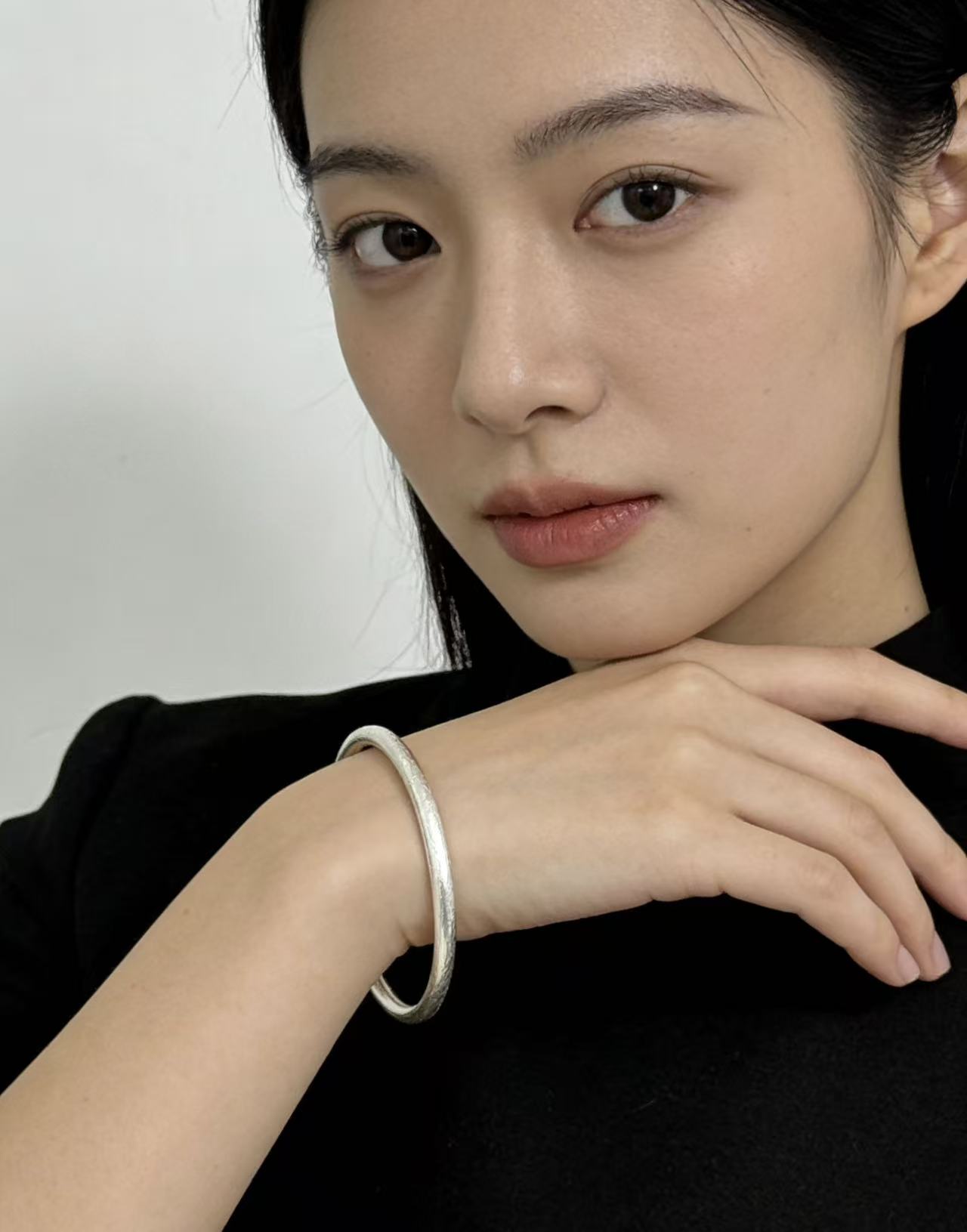 足银手镯 古法素圈女士手镯经典款式女款百搭轻奢气质简约不掉色