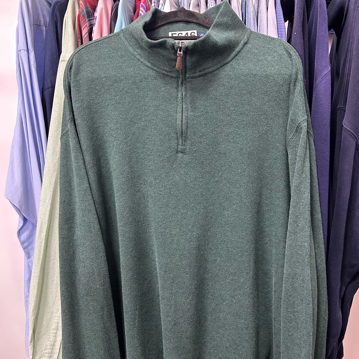 Vintage孤品大码半拉链卫衣老钱风