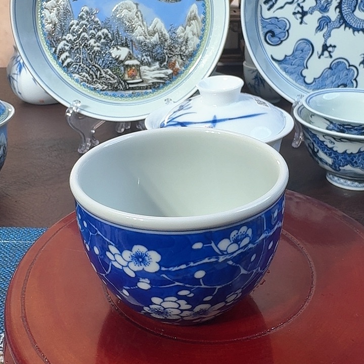 杯子冰梅手握杯手工手绘柴窑瓷瓷瓷