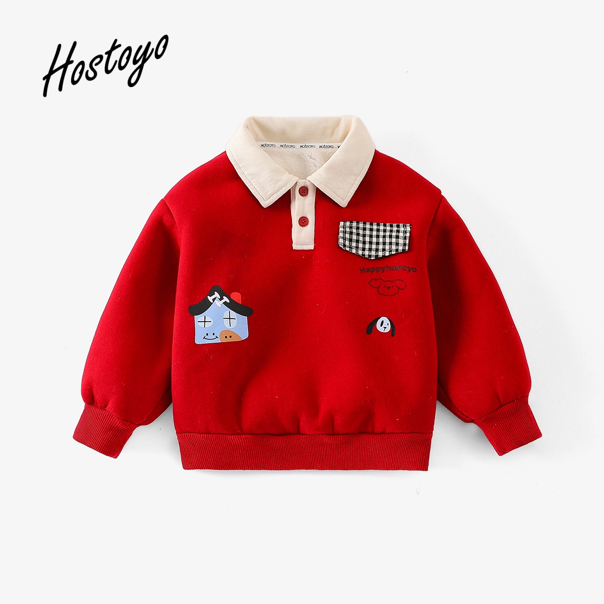 【皇室童缘】2026新款超厚厚厚男女宝洋气时尚卡通可爱翻领年款卫衣