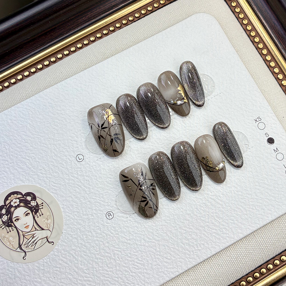 040【墨竹星轨D】高品纯手工穿戴甲