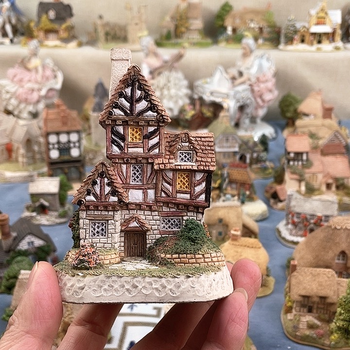 中古瓷器小房子盘子