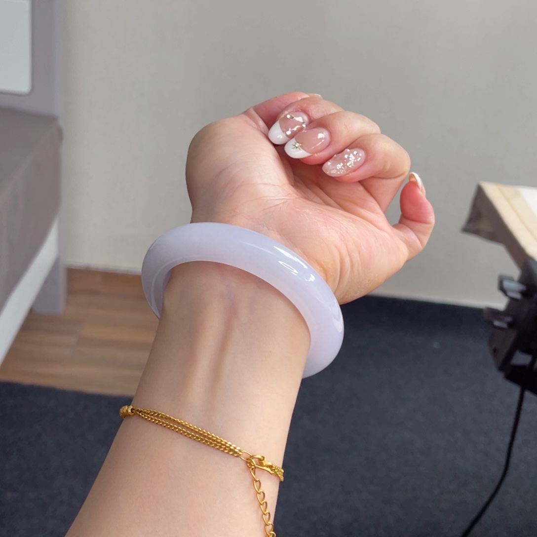 未镶嵌手镯翡翠1号深井桃花厚装正圈