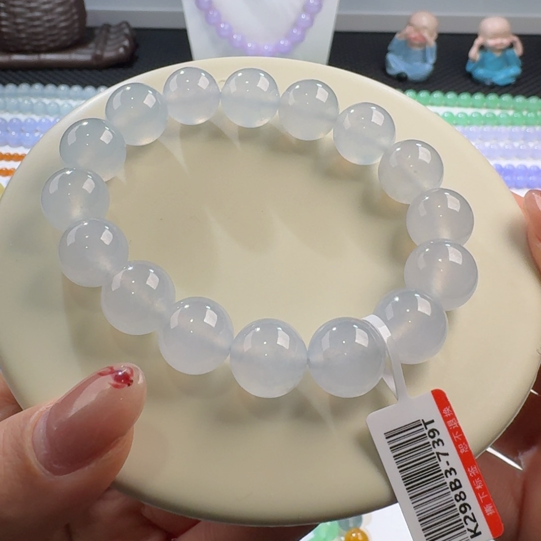 翡翠颈饰未镶嵌冰胶超纯蓝底单圈13左右