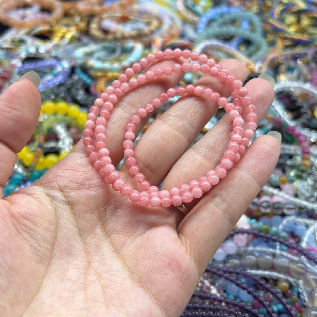 未镶嵌手链水晶三圈红纹
