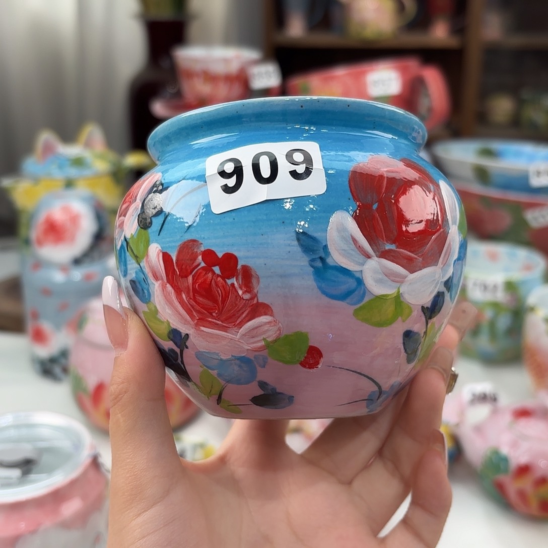 瓷片景德镇手绘高温釉下彩陶瓷茶具