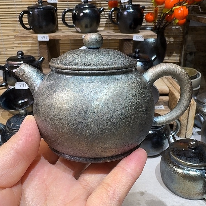 壶建水紫陶紫泥柴烧壶