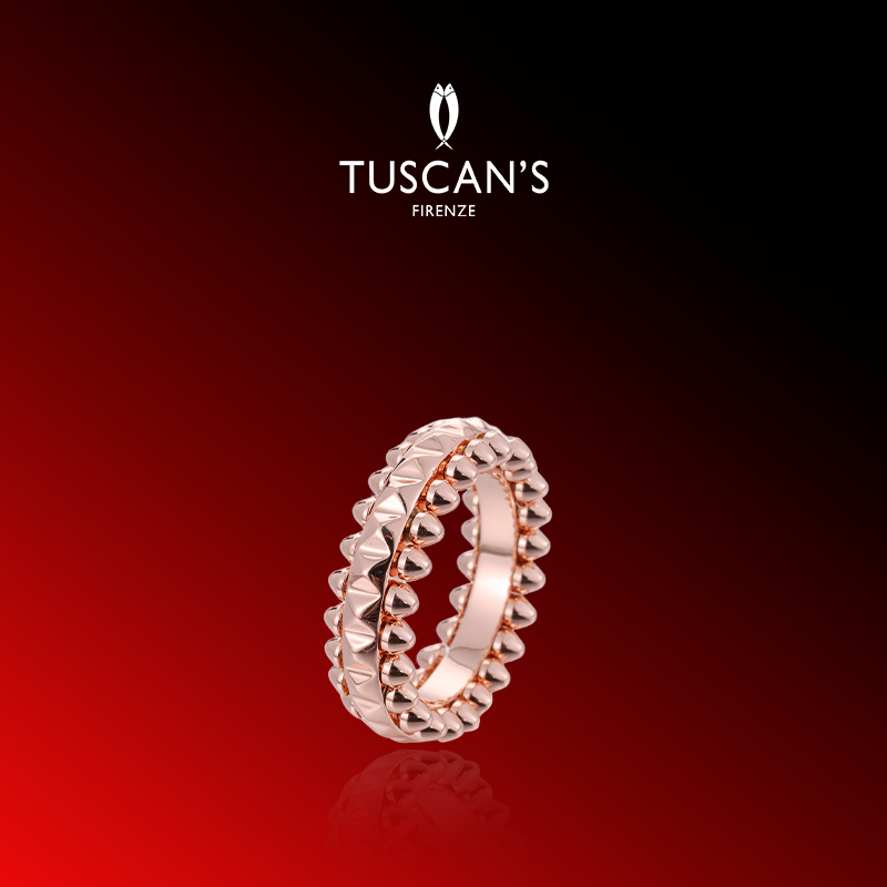 铜合金戒指 TUSCAN'S 铜合金戒指 女士轻奢指环复古百搭锥形戒指
