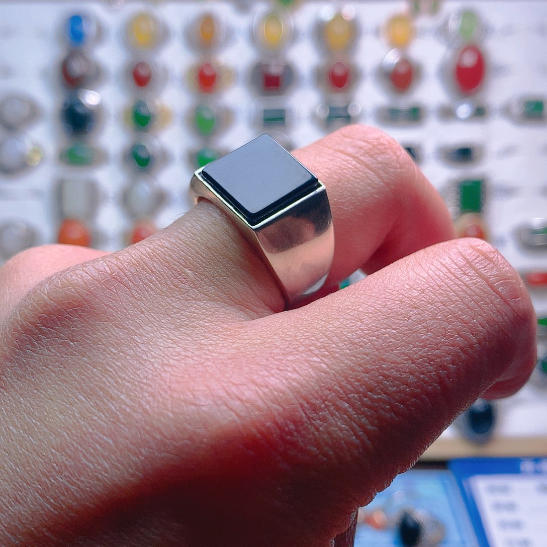 玛瑙/玉髓戒指银S925镶嵌ι**哥